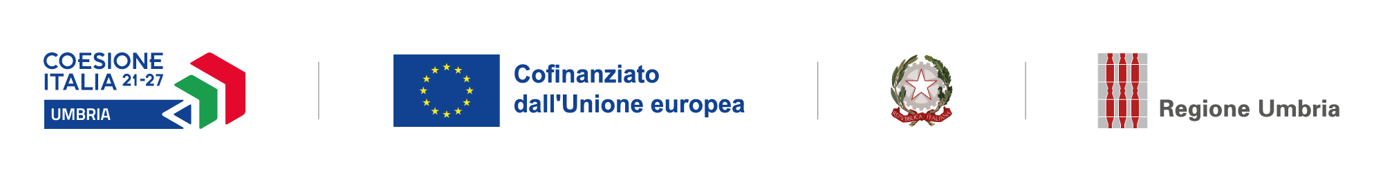 Coesione Italia 21-27 Umbria - Cofinanziato dall'Unione europea - Repubblica Italiana - Regione Umbria